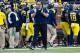 Nov 9, 2013; Ann Arbor, MI, USA; Michigan Wolverines head coach Brady Hoke during the game against the Nebraska Cornhuskers at Michigan Stadium. Mandatory Credit: Rick Osentoski-USA TODAY Sports