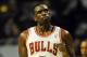 Nov 18, 2013; Chicago, IL, USA; Chicago Bulls small forward Luol Deng (9) pumps his fist after scoring on the last shot of the first quarter of their game against the Charlotte Bobcats at the United Center. Mandatory Credit: Matt Marton-USA TODAY Sports