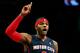 Nov 24, 2013; Brooklyn, NY, USA; Detroit Pistons small forward Josh Smith (6) reacts against the Brooklyn Nets in the first quarter at Barclays Center. Mandatory Credit: Noah K. Murray-USA TODAY Sports