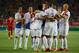FARO, PORTUGAL - AUGUST 14: Kevin Strootman of Netherlands celebrates scoring their opening goal with teammates during the International Friendly match between Portugal and Netherlands at Estadio Algarve on August 14, 2013 in Faro, Portugal. (Photo by Gonzalo Arroyo Moreno/Getty Images)