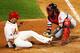 ST LOUIS, MO - OCTOBER 26: Yadier Molina #4 of the St. Louis Cardinals is out at home by Jarrod Saltalamacchia #39 of the Boston Red Sox in the ninth inning of Game Three of the 2013 World Series at Busch Stadium on October 26, 2013 in St Louis, Missouri. (Photo by Dilip Vishwanat/Getty Images)