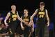 Nov 29, 2013; Paradise Island, BAHAMAS; Iowa Hawkeyes forward Aaron White (30) and center Adam Woodbury (34) react after a score during the second half against the UTEP Miners at the 2013 Battle 4 Atlantis in the Imperial Arena at the Atlantis Resort. Mandatory Credit: Kevin Jairaj-USA TODAY Sports