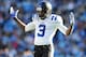 CHAPEL HILL, NC - NOVEMBER 30: Jamison Crowder #3 of the Duke Blue Devils encourages the crowd during a game against the North Carolina Tar Heels at Kenan Stadium on November 30, 2013 in Chapel Hill, North Carolina. Duke won 27-25. (Photo by Grant Halverson/Getty Images)