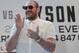 LONDON, ENGLAND - JULY 11: British heavyweight boxer Tyson Fury welcomes David Haye (not pictured) to a press conference to announce their upcoming title fight on July 11, 2013 in London, England. (Photo by Shaun Botterill/Getty Images)