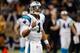 NEW ORLEANS, LA - DECEMBER 30: Cam Newton #1 of the Carolina Panthers reacts after throwing a touchdown pass against the New Orleans Saints at the Mercedes-Benz Superdome on December 30, 2012 in New Orleans, Louisiana. (Photo by Chris Graythen/Getty Images)