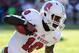 Oct 26, 2013; Tallahassee, FL, USA; North Carolina State Wolfpack running back Shadrach Thornton (10) runs ball during the second half of the game against the Florida State Seminoles at Doak Campbell Stadium. Mandatory Credit: Melina Vastola-USA TODAY Sports