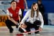 RIGA, LATVIA - MARCH 24: Rachel Homan (R) of Canada screams instructions to team mates as Ann Swisshelm of USA looks on in the Bronze medal match between USA and Canada on Day 9 of the Titlis Glacier Mountain World Women's Curling Championship at the Volvo Sports Centre on March 24, 2013 in Riga, Latvia. (Photo by Dean Mouhtaropoulos/Getty Images)