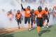 Dec 7, 2013; Stillwater, OK, USA; Oklahoma State Cowboys team run out before the game against the Oklahoma Sooners at Boone Pickens Stadium. Mandatory Credit: Richard Rowe-USA TODAY Sports