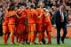 AMSTERDAM, NETHERLANDS - OCTOBER 11: Holland manager Louis van Gaal celebrates with his team during the FIFA 2014 World Cup Qualifing match between Holland and Hungary at Amsterdam Arena on October 11, 2013 in Amsterdam, Netherlands. (Photo by Scott Heavey/Getty Images)