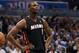 Nov 20, 2013; Orlando, FL, USA; Miami Heat center Chris Bosh (1) against the Orlando Magic during the second quarter at Amway Center. Mandatory Credit: Kim Klement-USA TODAY Sports