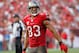 Nov 17, 2013; Tampa, FL, USA; Tampa Bay Buccaneers wide receiver Vincent Jackson (83) against the Atlanta Falcons during the second half at Raymond James Stadium. Tampa Bay Buccaneers defeated the Atlanta Falcons 41-28. Mandatory Credit: Kim Klement-USA TODAY Sports