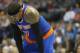 Nov 29, 2013; Denver, CO, USA; New York Knicks forward Carmelo Anthony (7) reacts during the second half against the Denver Nuggets at Pepsi Center. The Nuggets won 97-95. Mandatory Credit: Chris Humphreys-USA TODAY Sports