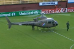 Watch: Helicopter Lands on Pitch Amid Chaos in Stands
