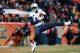 Dec 8, 2013; Denver, CO, USA; Tennessee Titans wide receiver Justin Hunter (15) pulls in a forty one yard touchdown reception in the third quarter against the Denver Broncos at Sports Authority Field at Mile High. Mandatory Credit: Ron Chenoy-USA TODAY Sports