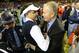 Dec 7, 2013; Atlanta, GA, USA; Auburn Tigers head coach Gus Malzahn celebrates with athletic director Jay Jacobs after the 2013 SEC Championship game against the Missouri Tigers at Georgia Dome. Auburn won 59-42. Mandatory Credit: John David Mercer-USA TODAY Sports