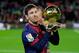 BARCELONA, SPAIN - JANUARY 16: Lionel Messi of Barcelona FC offers his 4th ballon d'or to the audience prior to the Copa del Rey Quarter Final match between Barcelona FC and Malaga CF at Camp Nou on January 16, 2013 in Barcelona, Spain. (Photo by Gonzalo Arroyo Moreno/Getty Images)