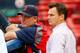 Red Sox manager John Farrell (left) and general manager Ben Cherington (right) look to improve the team's chances in 2014.