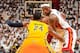 MIAMI, FL - JUNE 3: LeBron James #6 of the Miami Heat looks to pass the ball against Paul George #24 of the Indiana Pacers in Game Seven of the Eastern Conference Finals during the 2013 NBA Playoffs on June 3, 2013 at American Airlines Arena in Miami, Florida. NOTE TO USER: User expressly acknowledges and agrees that, by downloading and/or using this photograph, user is consenting to the terms and conditions of the Getty Images License Agreement. Mandatory copyright notice: Copyright NBAE 2013 (Photo by Issac Baldizon/NBAE via Getty Images)