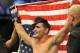 Jul 6, 2013; Las Vegas, NV, USA; Chris Weidman celebrates after defeating Anderson Silva in their Middleweight Chamionship Bout in the second round with a TKO at the MGM Grand Garden Arena. Mandatory Credit: Jayne Kamin-Oncea-USA TODAY Sports