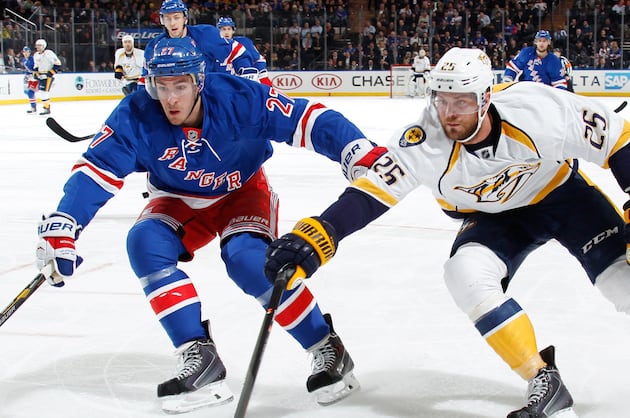 Unlikely Scorer Clune Leads Predators over Rangers