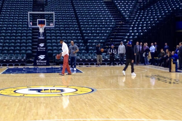 Paul George Celebrates Win over Heat by Playing Horse with Justin Timberlake