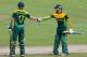 CENTURION, SOUTH AFRICA - DECEMBER 11: AB de Villiers and Quinton de Kock of South Africa celebrate their 150 run partnership during the 3rd Momentum ODI match between South Africa and India at SuperSport Park on December 11, 2013 in Centurion, South Africa. (Photo by Duif du Toit/Gallo Images/Getty Images)