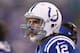 INDIANAPOLIS, IN - DECEMBER 01: Andrew Luck #12 of the Indianapolis Colts watches the action during the NFL game against the Tennessee Titans at Lucas Oil Stadium on December 1, 2013 in Indianapolis, Indiana. (Photo by Andy Lyons/Getty Images)