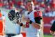 TAMPA, FL - NOVEMBER 17: Quarterback Matt Ryan #2 of the Atlanta Falcons checks the socreboard in the 4th quarter against the Tampa Bay Buccaneers November 17, 2013 at Raymond James Stadium in Tampa, Florida. The Bucs won 41 - 28. (Photo by Al Messerschmidt/Getty Images)