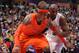 LOS ANGELES, CA - DECEMBER 25: Carmelo Anthony #7 of the New York Knicks and Kobe Bryant #24 of the Los Angeles Lakers battle for positioning at Staples Center on December 25, 2012 in Los Angeles, California. NOTE TO USER: User expressly acknowledges and agrees that, by downloading and/or using this Photograph, user is consenting to the terms and conditions of the Getty Images License Agreement. Mandatory Copyright Notice: Copyright 2012 NBAE (Photo by Andrew D. Bernstein/NBAE via Getty Images)