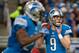 Nov 28, 2013; Detroit, MI, USA; Detroit Lions quarterback Matthew Stafford (9) drops back to pass during the first quarter against the Green Bay Packers during a NFL football game on Thanksgiving at Ford Field. Mandatory Credit: Tim Fuller-USA TODAY Sports