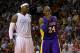 MIAMI, FL - FEBRUARY 10: Kobe Bryant #24 of the Los Angeles Lakers and LeBron James #6 of the Miami Heat plead with a referee during a game at American Airlines Arena on February 10, 2013 in Miami, Florida. (Photo by Mike Ehrmann/Getty Images)