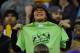 Nov 27, 2013; Cleveland, OH, USA; A fan holds a