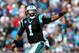 CHARLOTTE, NC - DECEMBER 01: Cam Newton #1 of the Carolina Panthers celebrates after a touchdown against the Tampa Bay Buccaneers during their game at Bank of America Stadium on December 1, 2013 in Charlotte, North Carolina. (Photo by Streeter Lecka/Getty Images)