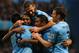 MANCHESTER, ENGLAND - DECEMBER 14: Fernandinho of Manchester City celebrates scoring their fifth goal during the Barclays Premier League match between Manchester City and Arsenal at Etihad Stadium on December 14, 2013 in Manchester, England. (Photo by Richard Heathcote/Getty Images)