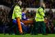 LIVERPOOL, ENGLAND - DECEMBER 14: Gerard Deulofeu of Everton is stretchered off during the Barclays Premier League match between Everton and Fulham at Goodison Park on December 14, 2013 in Liverpool, England. (Photo by Paul Thomas/Getty Images)