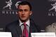 Dec 14, 2013; New York, NY, USA; Texas A&M Aggies quarterback Johnny Manziel during a press conference before the announcement of the 2013 Heisman Trophy winner at the Marriott Marquis in New York City. Mandatory Credit: Adam Hunger-USA TODAY Sports