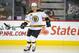 Dec 10, 2013; Calgary, Alberta, CAN; Boston Bruins right wing Jarome Iginla (12) warms up against the Calgary Flames at Scotiabank Saddledome. Mandatory Credit: Candice Ward-USA TODAY Sports