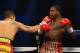 SAN ANTONIO, TX - DECEMBER 14: (L-R) Marcos Maidana and Adrien Broner during their WBA Welterweight Title bout at Alamodome on December14, 2013 in San Antonio, Texas.. (Photo by Ronald Martinez/Getty Images)