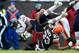Dec 15, 2013; Cleveland, OH, USA; Cleveland Browns cornerback Joe Haden (23) tackles Chicago Bears wide receiver Alshon Jeffery (17) during the second quarter at FirstEnergy Stadium. Mandatory Credit: Andrew Weber-USA TODAY Sports