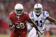 GLENDALE, AZ - NOVEMBER 24: Running back Andre Ellington #38 of the Arizona Cardinals rushes the football against the Indianapolis Colts during the NFL game at the University of Phoenix Stadium on November 24, 2013 in Glendale, Arizona. The Cardinals defeated the Colts 40-11. (Photo by Christian Petersen/Getty Images)