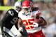 OAKLAND, CA - DECEMBER 15: Jamaal Charles #25 of the Kansas City Chiefs runs for a touchdown against the Oakland Raiders at O.co Coliseum on December 15, 2013 in Oakland, California. (Photo by Jed Jacobsohn/Getty Images)