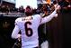 Dec 15, 2013; Cleveland, OH, USA; Chicago Bears quarterback Jay Cutler (6) walks off the field after defeating the Cleveland Browns 38-31 at FirstEnergy Stadium. Mandatory Credit: Andrew Weber-USA TODAY Sports