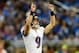 Dec 16, 2013; Detroit, MI, USA; Baltimore Ravens kicker Justin Tucker (9) celebrates after kicking a field goal during the third quarter against the Detroit Lions at Ford Field. Mandatory Credit: Andrew Weber-USA TODAY Sports