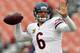 CLEVELAND, OH - DECEMBER 15: Quarterback Jay Cutler #6 of the Chicago Bears throws to a receiver before their game against the Cleveland Browns at FirstEnergy Stadium on December 15, 2013 in Cleveland, Ohio. (Photo by Matt Sullivan/Getty Images)