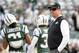 Dec 1, 2013; East Rutherford, NJ, USA; New York Jets head coach Rex Ryan watches his team warm up before the game against the Miami Dolphins at MetLife Stadium. Mandatory Credit: Robert Deutsch-USA TODAY Sports