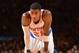 NEW YORK, NY - NOVEMBER 5: Iman Shumpert #21 of the New York Knicks looks on against the Charlotte Bobcats during the game on November 5, 2013 at Madison Square Garden in New York City, New York. NOTE TO USER: User expressly acknowledges and agrees that, by downloading and or using this photograph, User is consenting to the terms and conditions of the Getty Images License Agreement. Mandatory Copyright Notice: Copyright 2013 NBAE (Photo by Jesse D. Garrabrant/NBAE via Getty Images)