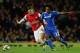 LONDON, ENGLAND - OCTOBER 29: Aaron Ramsey of Arsenal (L) and Willian of Chelsea battle for the ball during the Capital One Cup Fourth Round match between Arsenal and Chelsea at the Emirates Stadium on October 29, 2013 in London, England. (Photo by Jamie McDonald/Getty Images)