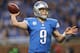 DETROIT, MI - DECEMBER 16: Matthew Stafford #9 of the Detroit Lions drops back to pass during the second quarter of the game against the Baltimore Ravens at Ford Field on December 16, 2013 in Detroit, Michigan. The Ravens defeated the Lions 18-16. (Photo by Leon Halip/Getty Images)
