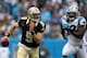 CHARLOTTE, NC - SEPTEMBER 16: Drew Brees #9 of the New Orleans Saints during their game at Bank of America Stadium on September 16, 2012 in Charlotte, North Carolina. (Photo by Streeter Lecka/Getty Images)