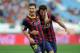 ALMERIA, SPAIN - SEPTEMBER 28: Lionel Messi (L) of FC Barcelona celebrates with team-mate Cesc Fabregas after scoring the opening goal during the La Liga match between UD Almeria and FC Barcelona on September 28, 2013 in Almeria, Spain. (Photo by Denis Doyle/Getty Images)